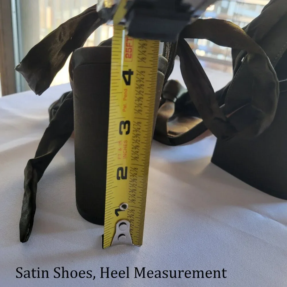 (NWT) ASOS Olive Green Satin Ankle Strap Block Heels Shoes (Size: 8) - Picture 3 of 10